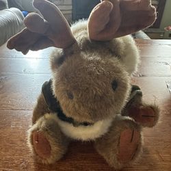 Boyds Bears Monte Mooselton 12" Plush Moose Green Velvet Santa Coat