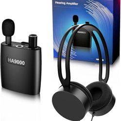 Personal Sound Amplifier PSAP the Latest Gen Model HA9000, Rechargeable Hearing Aid Device Hearing Amplifier with Headphones, Detachable Microphone, T
