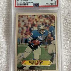 1983 Topps #26 Billy Sims Sticker Insert PSA 9