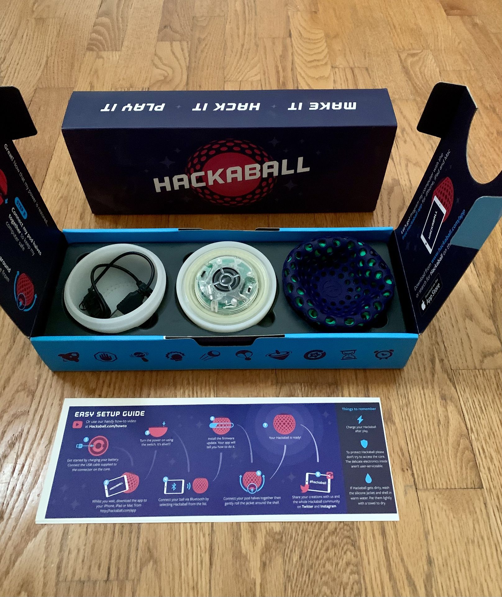Hackaball, a programmable toy designed to teach children basic coding concepts through active play