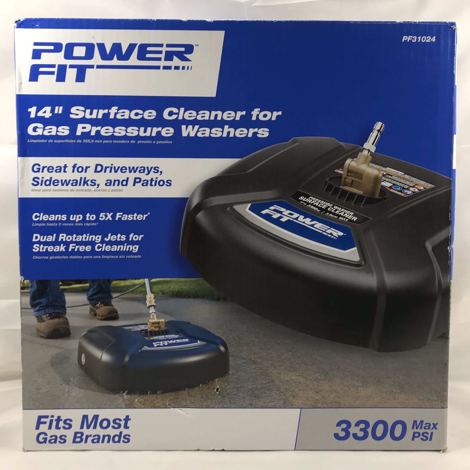 Power fit 14” surface cleaner for gas pressure washers