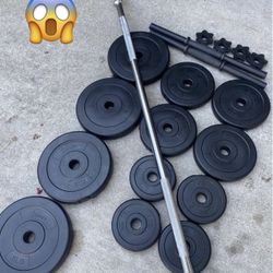 Dumbbells Weight And Straight Bar