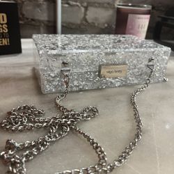 Olga Berg Foil Flecked Clutch 