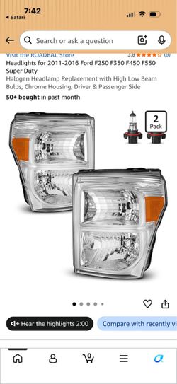F250 headlights 2011-2016