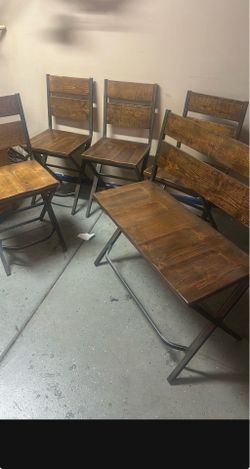 Kitchen chairs and bench