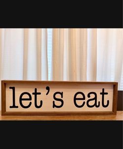 "let's eat" Wood Wall Sign
