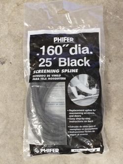 .16" Screening Spline 25' Black