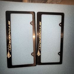 Corvette Carbon License plate holders