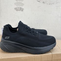 Skechers Brand New Slip On Wide Bk/bk No Box Size 7 Men 8.5 lady
