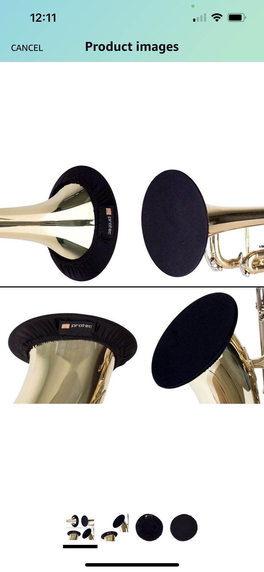 Protec Instrument Bell Cover, 3.75-5”, Ideal for Trumpet, Alto, Bass Clarinet, Soprano Saxophone