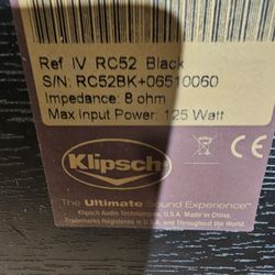 Klipsch RC52 Center Channel 