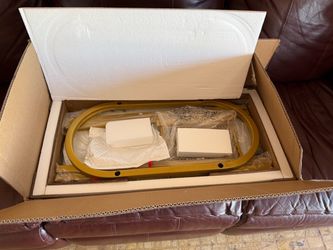 NEW Gold Oval Side Table – Glass Top – Never Assembled