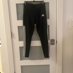 Adidas Womens Pants Black Medium Aeroready 7/8 Y2K Run Yoga 3 Stripe Tights