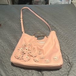 Pink Bag  With.   Flowers  