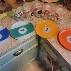 Billiards Cups And Plates Luminarc