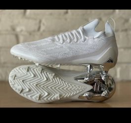 Adidas Adizero Primeknit Football Soccer Cleats White Chrome Men Sz 10 GX5420