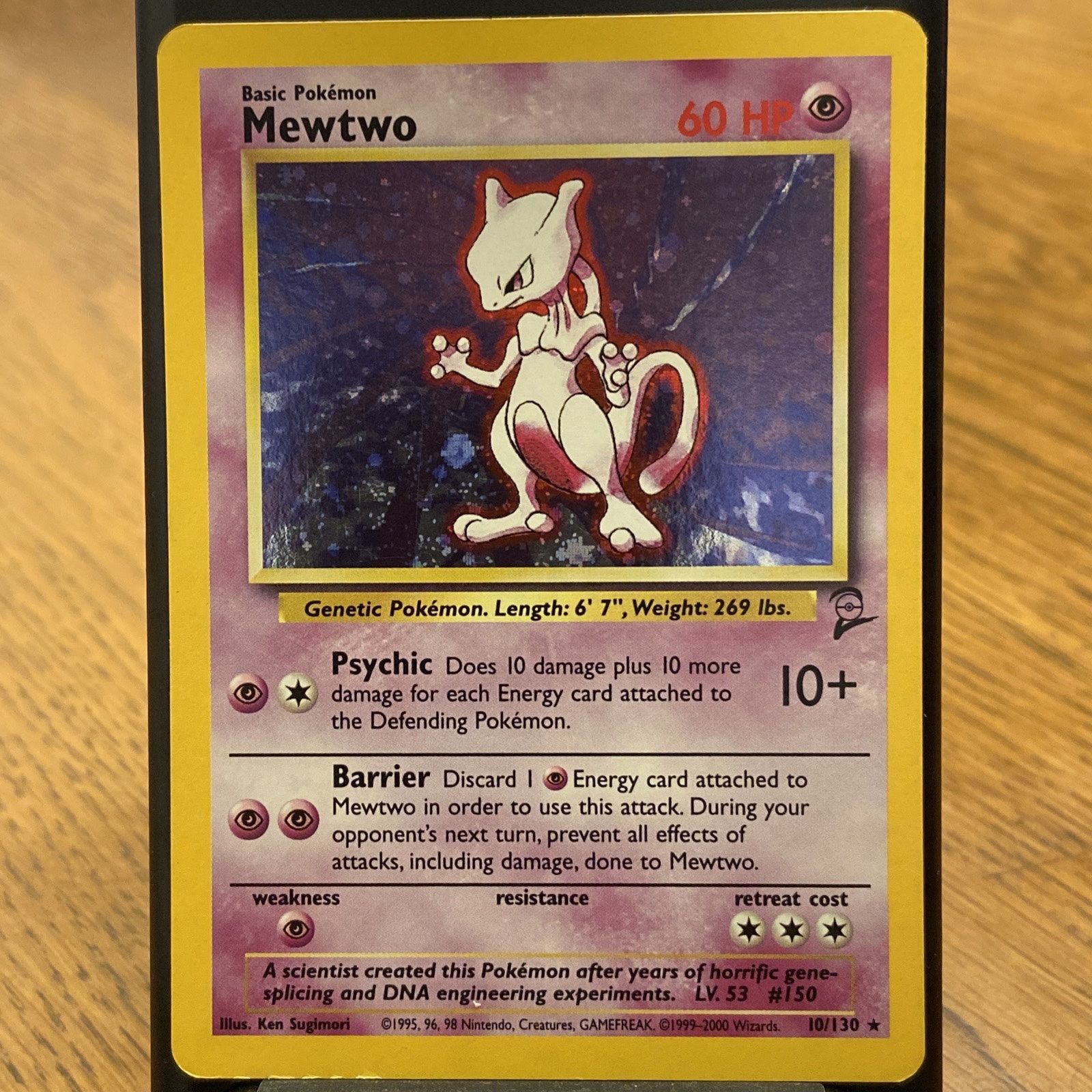 mewtwo pokemon card 1995 holo Base Set Unlimited 10/102 CGC 8 TBC Games done to Mewtwo 1995 Pokemon Mewtwo Holo Base