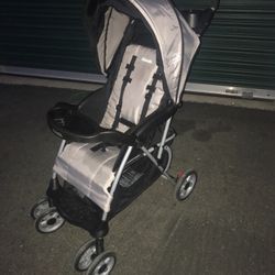 kolcraft freestand 1 hand fold stroller grey and black Brand New