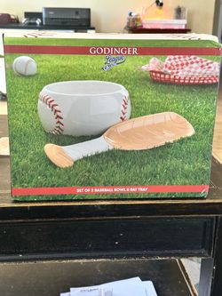 Baseball Stitched Bowl and Spoon Set