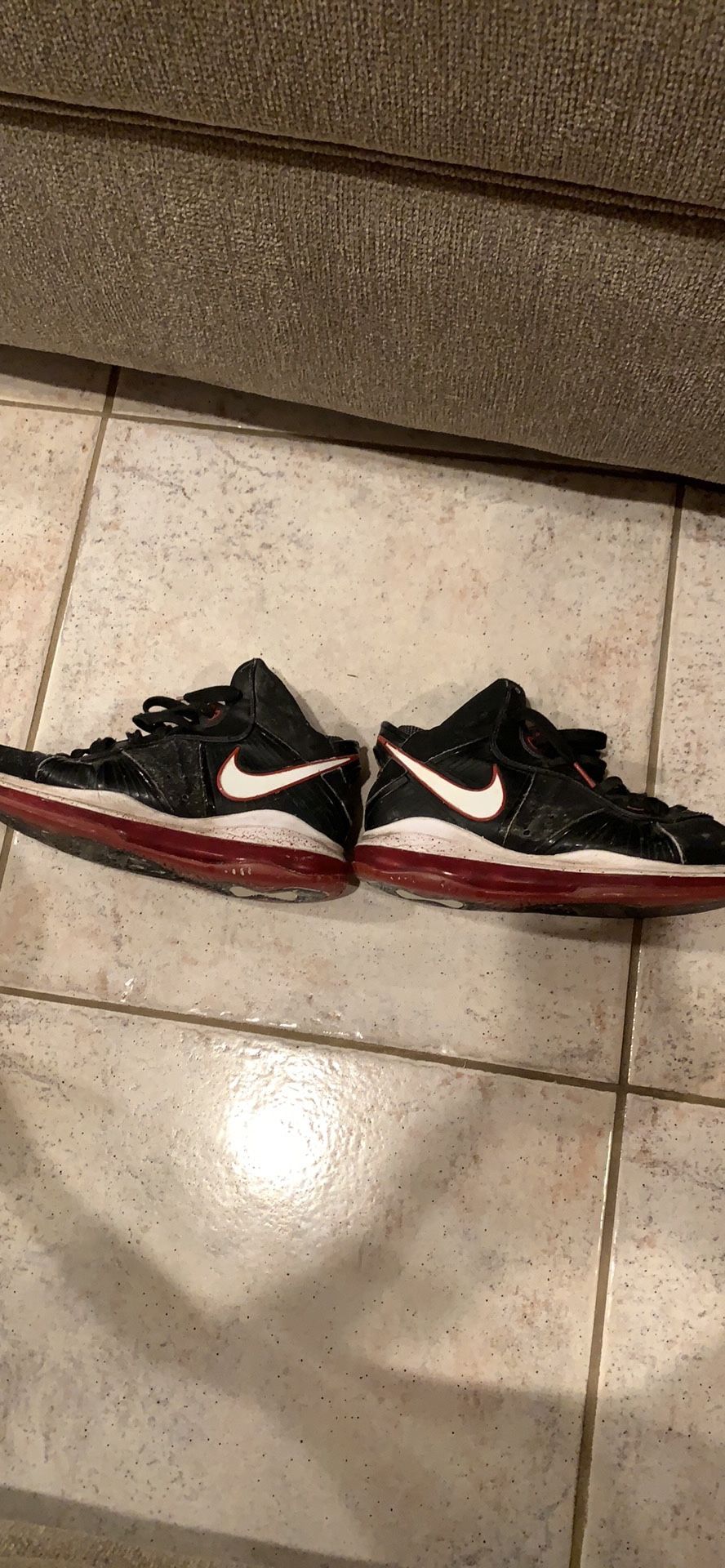 2 pairs Nike lebron James hi top sneakers. Size 6