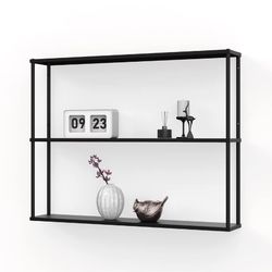 Black Metal Wall Mounted Shelving Unit 36" (Set of 3)