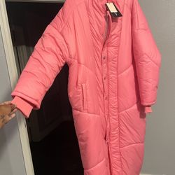 Pink Oversized Puffer Coat
