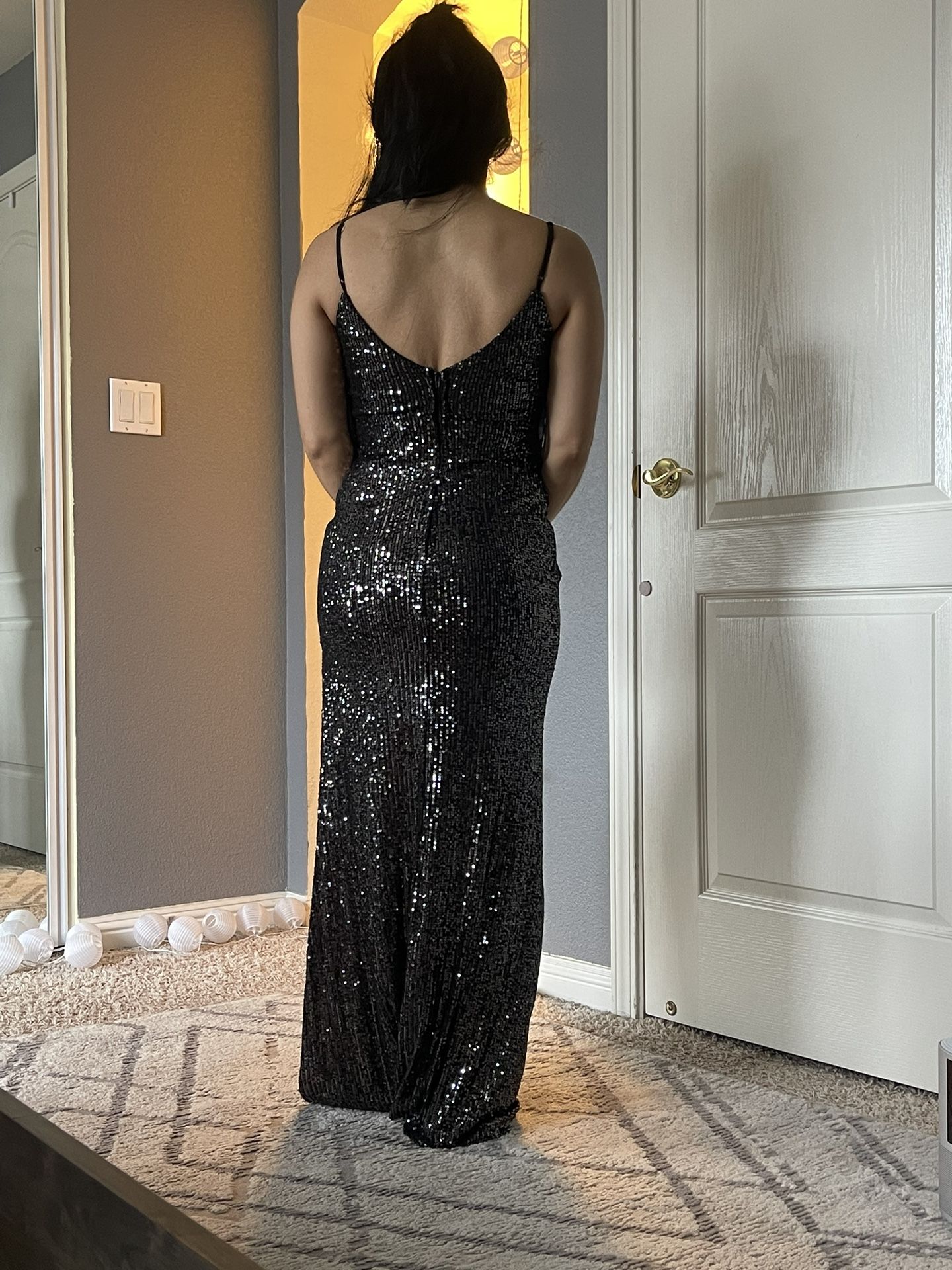 Long Black Sequin Dress