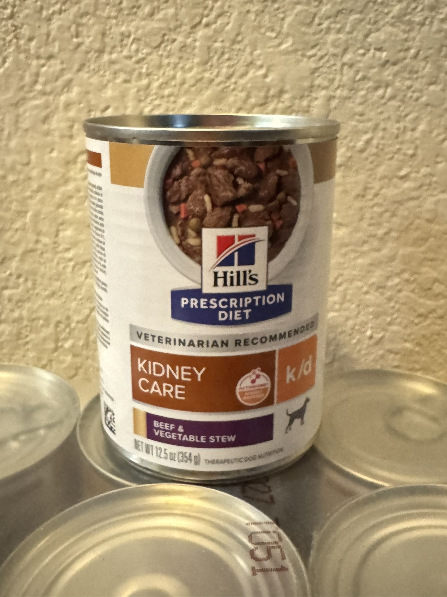 2 Cases Hill’s RX Diet k/d Kidney Care Beef/Vegetable Stew Wet Dog Food