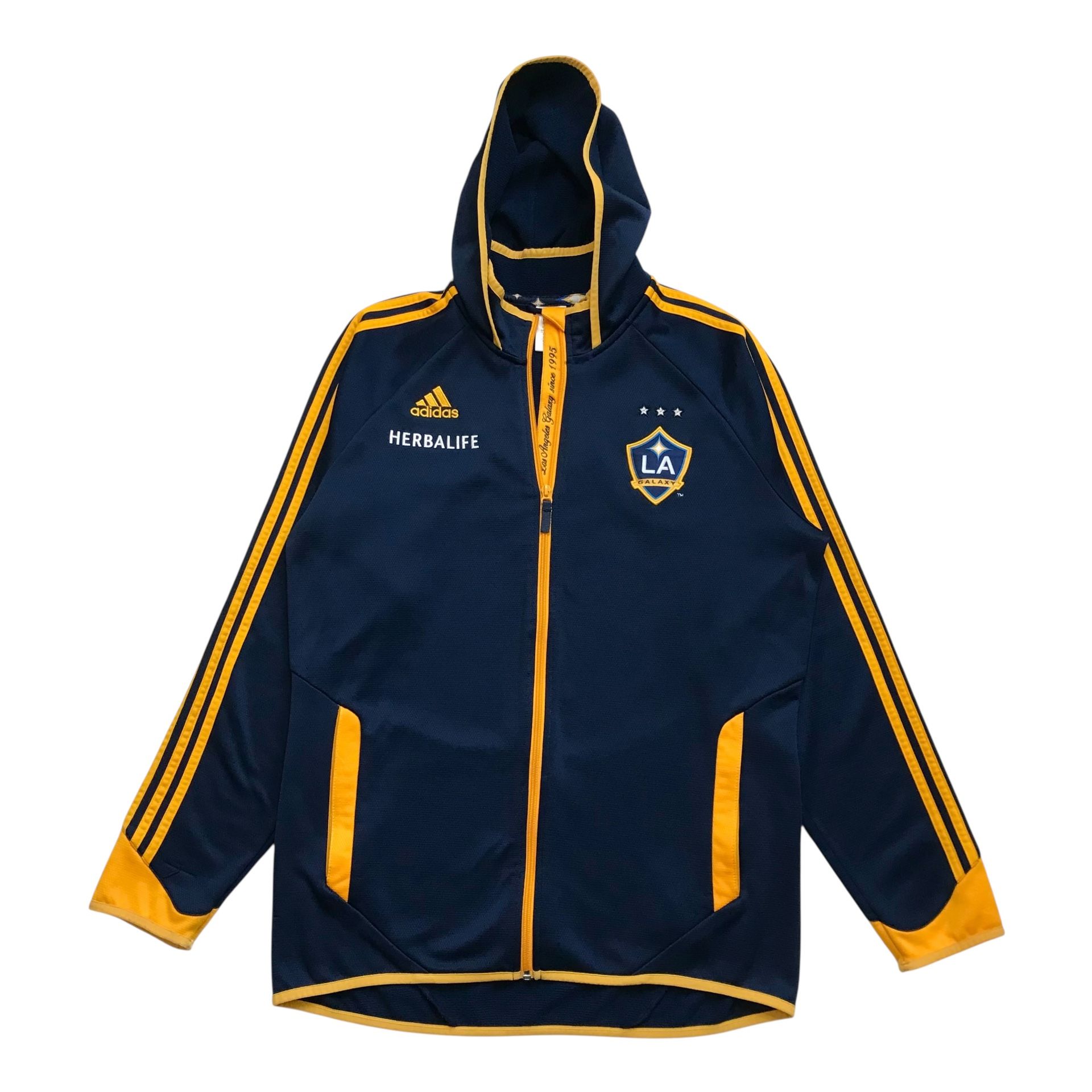 Adidas LA Galaxy Hoodie Jacket Large L Mens Sweatshirt Soccer