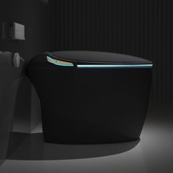 Unique Smart Toilet with Bidet Built In, Intelligent One Piece Toilet For Modern Bathroom, Auto Open/Close Seat, Foot Sensor, LED Display,Night Light,
