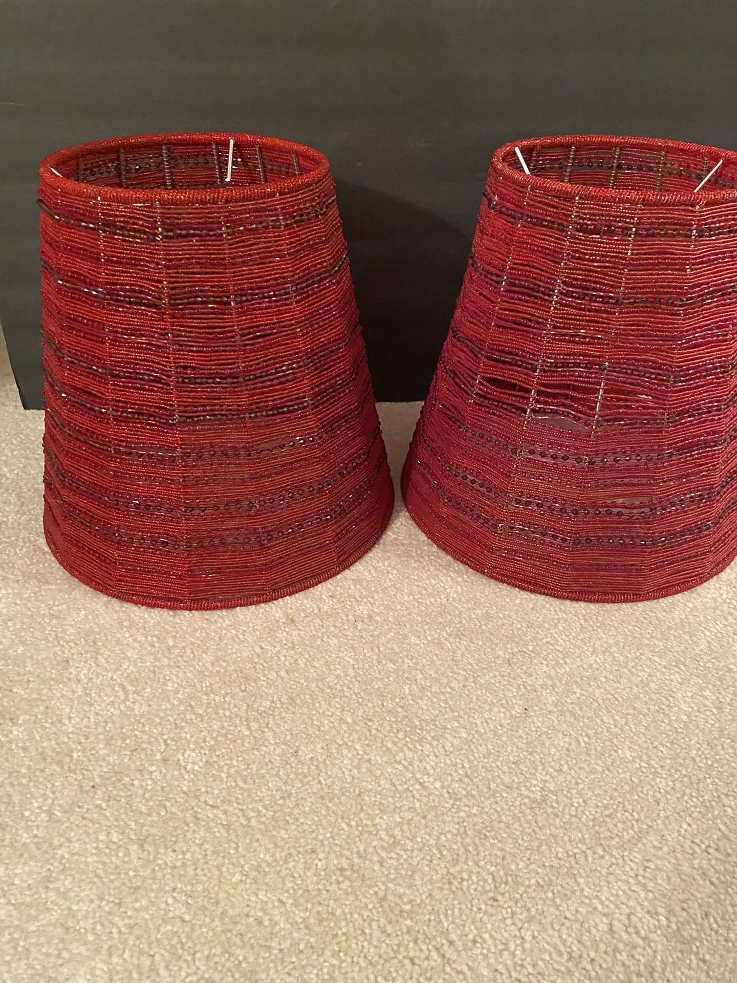 Red Beaded Lamp Shades