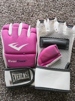 Everlast Evercool pink MMA boxing gloves