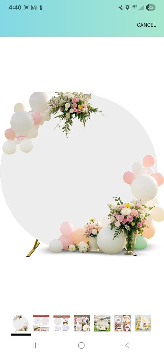 Antizz 6.6 ft Arch Backdrop Cover(Only Cover, Stand not included),Round White Balloon Arch Covers Spandex Fitted, Circle Wedding Arch Cover for Ceremo