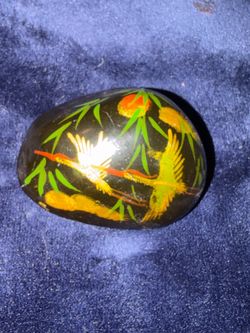 vintage hand-painted Asian stone