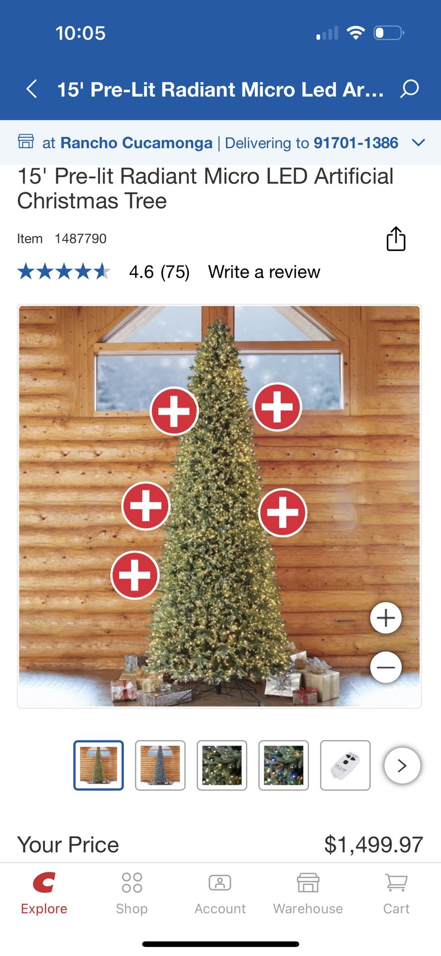 15' Pre-lit Radiant Micro LED Artificial Christmas Tree