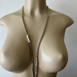 Gold Rhinestone Chain Necklace (Not Real) 