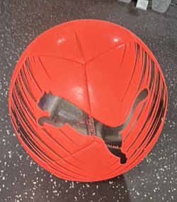 PUMA FIFA Basic Size 5 PVC Soccer Ball Red/Black Machine-Stitched