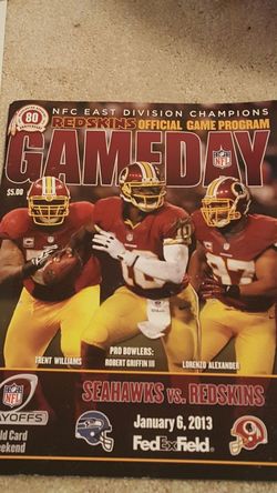 Seahawks vs Redskins Game Day Program