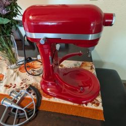 Kitchenaid Mixer 7 Quarts Red Semi New