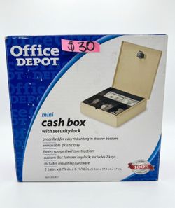 Office Depot Mini Cash Box with Security Lock