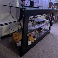 A Guitar 🎸 And Glass TV Stand And A Bike 