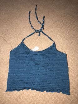 Blue halter top