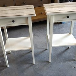 (2) IKEA HEMNES White Night Stands Or End/Side Tables 