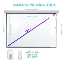 120" PROJECTOR SCREEN ( Motorized Electric) DINAH Brand