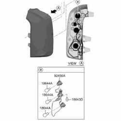 Kia 92402-S9600 Rear Combination Outside RH Lamp Assy For 23-24 Telluride