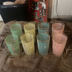 Vintage Highball glasses Mid Century 1950 ,S