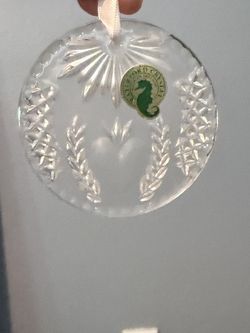 Vintage 1991 Waterford Crystal Times Square "Hope for Peace" Disc Ornament - Complete Boxed Set