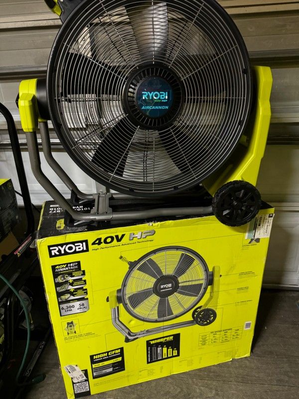 Riobi 40V HP Brushless Cordless Hybrid WHISPER SERIES 20 in. Air Cannon Fan (Tool Only)