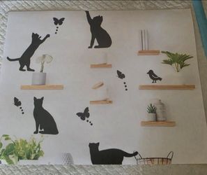 Cat and Butterfly Wall Decals