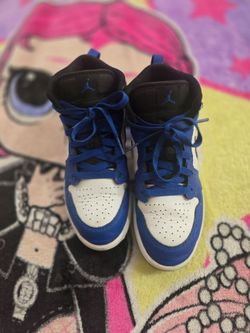 Air Jordan 1 Mid Blue White Black Sneakers size 3